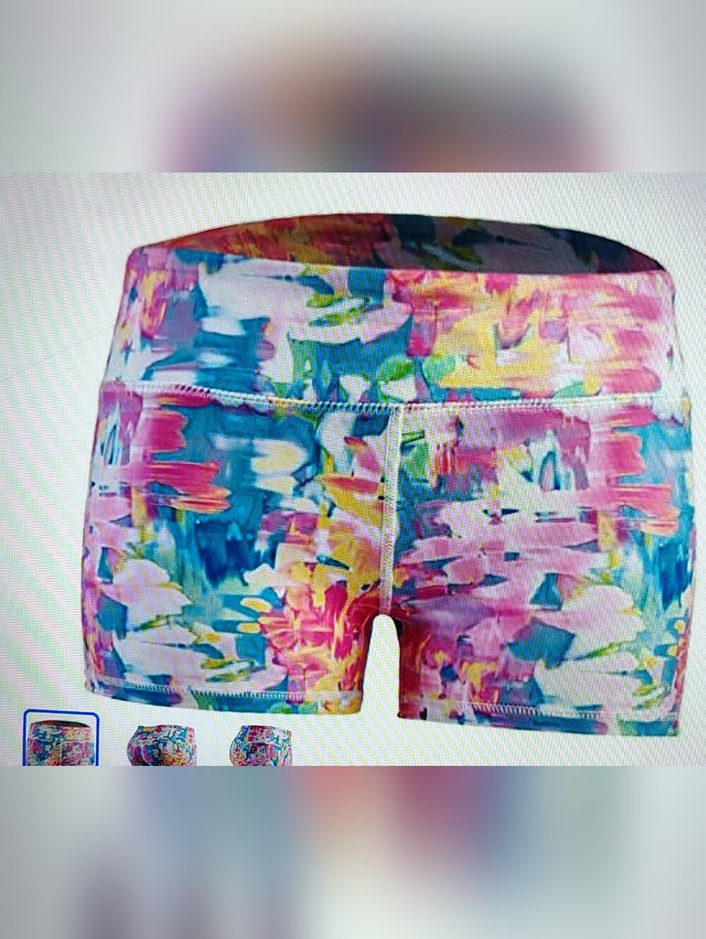 EPIC Activewear MMA Athletic Shorts with 4-way Stretch, Colorful Abstract Sz M
